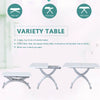 Multifunction Solid Wood Lift Table Wheels Folding Dining Room Furniture White