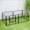 Foldable Pet Play Run Cage Dog Puppy Pen Rabbit Guinea Pig Black Metal Enclosure