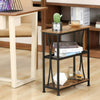 Vintage Industrial Table Small Stand Open Shelves Sofa End Rustic Hall Cabinet