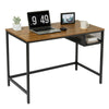Computer Desk Writing Table Wooden Study Workstation w/ Storage Metal Legs Home