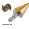 3pcs Step Cone Drill Bit Set HSS Steel Titanium Coated Hex Shank Hole Cutter