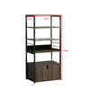 5 Tier Shelf Shelving Black Cabinet Storage w/Door Modern Corner for Kitchen