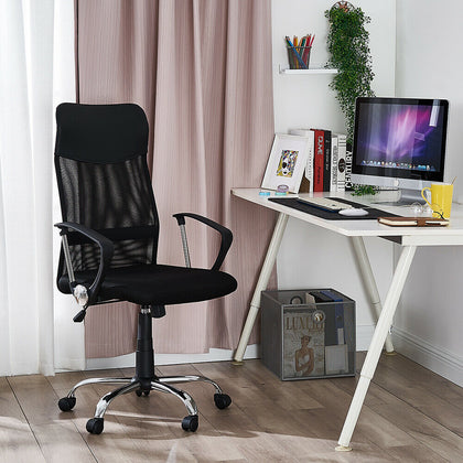 Office Chair High Back Mesh Home Work Chair Executive Height Adjustable PC Chair