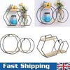 Floating Wooden Mteal Shelf Double Hexagon Storage Rack For Home Wall Decoration