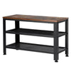 3 Tier Industrial Iron Shoe Rack Bench Wooden Organiser Stand Storage Shelf Seat