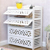 4 Tiers Shoes Rack Display Stand Storage Shelf Shoe Organiser Unit Cabinet White