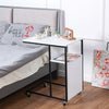 Bed/Sofa Side Table C-Shaped Industrial Coffee Snack End Table w/Storage Castors