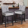 Linen Fabric Upholstery Buttoned Back Breakfast Bar Stool Counter Exhibition Pub