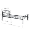 Single Bed Frame Black Metal basebed 3ft Bedframe for Bedroom Dormitory Apartmen