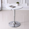 White 60cm Round Bar Table Breakfast Table Adjustable Height Swivel Home Kitchen