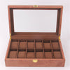 12 Slot Wooden Watch Box Display Organizer Storage Collector Case Holder Visible