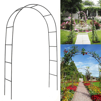 Large Garden Arch Metal Archway Gate Rose Vine Plants Climbing Trellis Rustproof