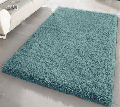 Premium Large Duck Egg Blue Shaggy High Quality Rug Plain Pile Thick Area Carpet