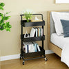 3 Tier Slim Kitchen Storage Trolley Cart Rack Tray Shelf Rolling Wheel W/ Handle