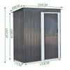 Metal Garden Shed Outdoor Flat Roof Tool Storage House Organizer w/ Sliding Door