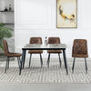 4X Dining Chairs Set Faux Suede Leather Padded Seat Metal Legs Kitchen Office