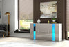 Sideboard Storage Cabinet Cupboards 3 Drawers 2 Doors TV Stand Unit LED Lights