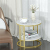 Elegant Faux Marble Coffee Table Console Room Corner Side End Table Laptop Desk