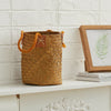 Small Seagrass Bucket Flower Plant Storage Rattan Woven Wicker Basket Pot Decor