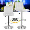 2X Bar Stools Dining Faux Leather Breakfast Bar Chair Kitchen Stool Swivel White