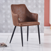 Zarah Faux Leather Armchair Dining Chair Brown Chocolate Latte Mocha Eiffel UK