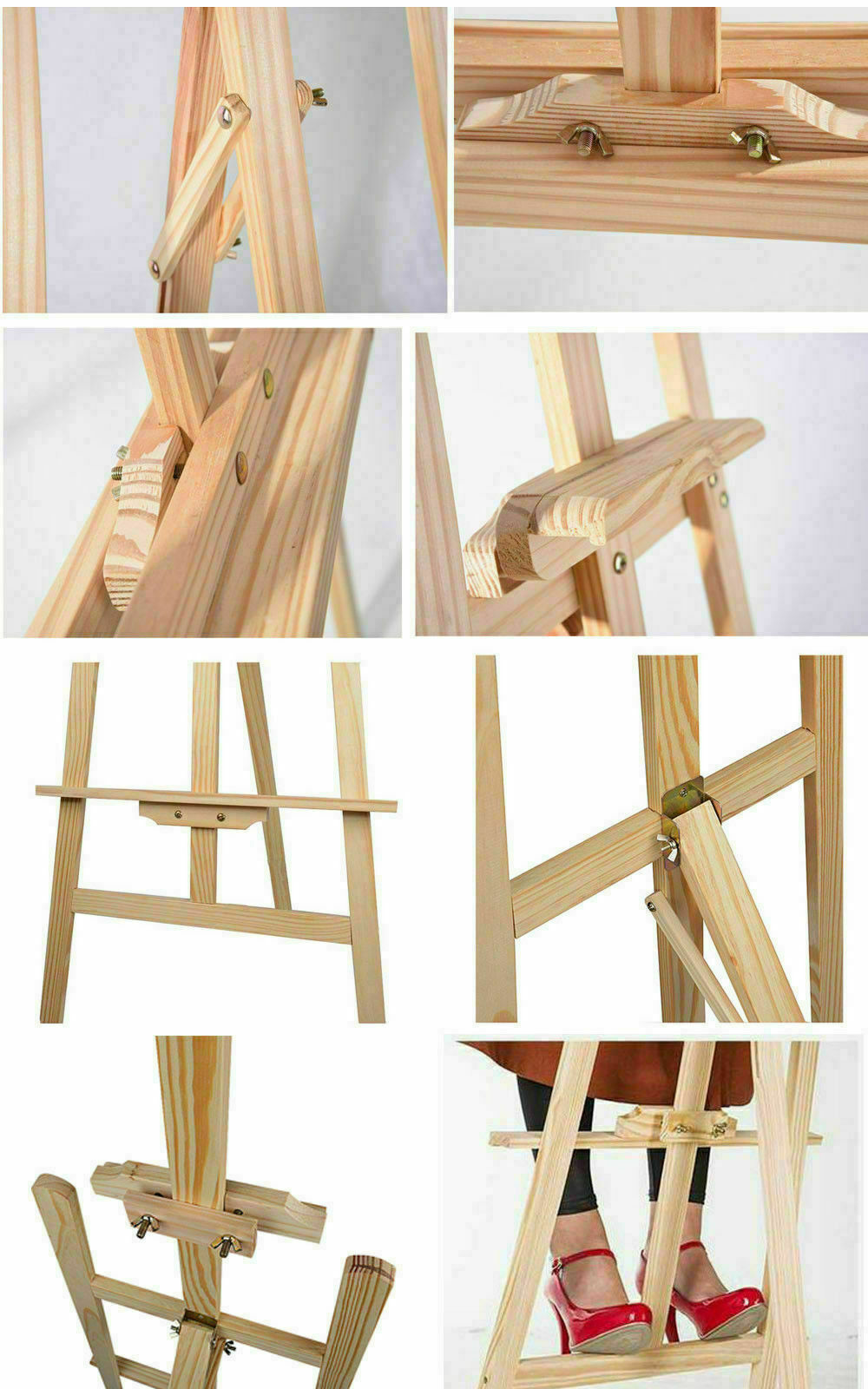 Wooden Studio Easel Art Craft Display Easel 150cm Wood Wedding Painting Stand UK