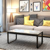 Tempered Glass Coffee Table with Metal Frame Side End Table Modern Living Room