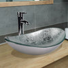 Tempered Glass Bathroom Sink Basin Countertop Wash Bowl with Tap Waste Cloakroom