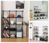 Industrial Metal Wire 12 Storage Cube DIY Shelving Unit Bookcase Organiser Black