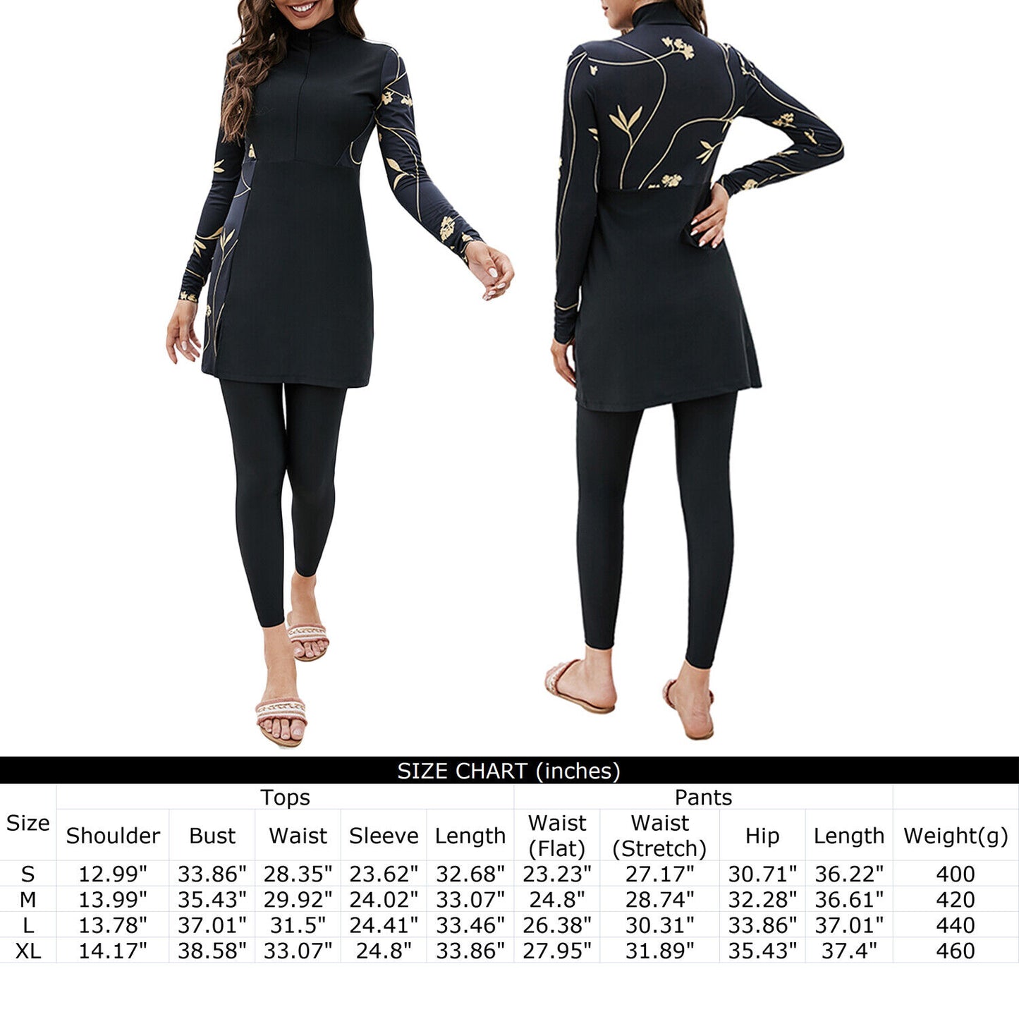 UK Full Cover Swimsuit Muslim Ladie Swimwear Modest Arab Burkini Islam Costumes