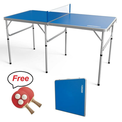 ONETWOFIT Indoor Outdoor Table Tennis Ping Pong Table Blue Full Size Adjustable