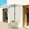 3m Half Round Parasol Garden Outdoor Sun Umbrella Aluminium w/ Crank