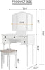 White Dressing Table, Fold 3 Mirror & Stool Set (5 Drawer) Bedroom Makeup Desk