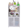 Waterproof PVC Wooden Bathroom Cabinet Shelf Cupboard Bedroom Storage Unit White