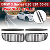 Auto Kidney Grille Gloss Black Double Slat for BMW E90 E91 05-08 Style UK Stock