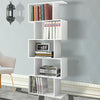 Wood Bookcase Bookshelf S Shape 5 Tier Shelves Free Standing Shelving Storage