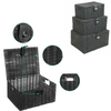 SET OF 3 RESIN WOVEN WICKER HAMPER BASKET STORAGE BOX WITH LID&LOCK GIFT