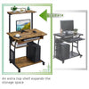 Computer Desk w/Printer Shelf,Rolling Study Desk PC Laptop Table for Home Office