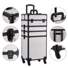 4IN1 Makeup Train Trolley Case Beauty Vanity Hairdressing Box on Wheels W/Drawer