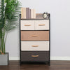 Fabric Chest of Drawers 5 Drawer Dresser Storage Cabinet Stand Bedroom Furniture