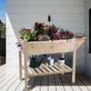 Indoor Wooden Raised Flower Bed Planter Garden Vegetable Trough w/ Legs & Shelf