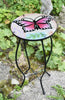 Iron/Glass Round Side Coffee Table Mosaic Design Garden Patio Flower Plant Stand