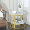 Thick Round Marble Coffee Table w/ Storage Living Rooms Bedrooms Entryway Decor
