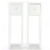 New Pair of Tall Slim Bedside Telephone Tables Narrow Bedroom Hallway Wood White