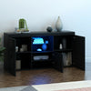 Modern Black Sideboard High Gloss 3 Door Buffet Storage Cupboard Cabinet w/LED