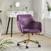 Velvet Office Chair Swivel Computer Desk Armchair Adjustable Padded Seat Home UK