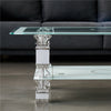 Rectangle Glass Coffee Table with Stroage Modern Living Room Furniture Chrome