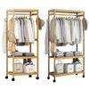 Wooden Clothes Rail Rack Garment Dress Hanging Display Stand Shoes Storage Shelf