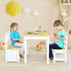 4PCS Kids Table & Chair Set 2-In-1 Wooden Toddler Activity Furniture Storage Box