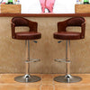 Bar Stools 2X Leather Swivel Bar Stools Gas Lift Rest Chairs Kitchen Breakfast